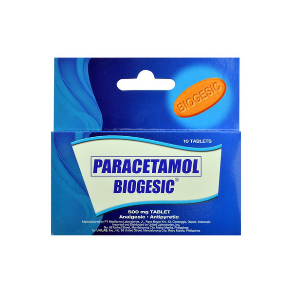 Buy Biogesic paracetamol 500mg tablet 10's online with MedsGo. Price